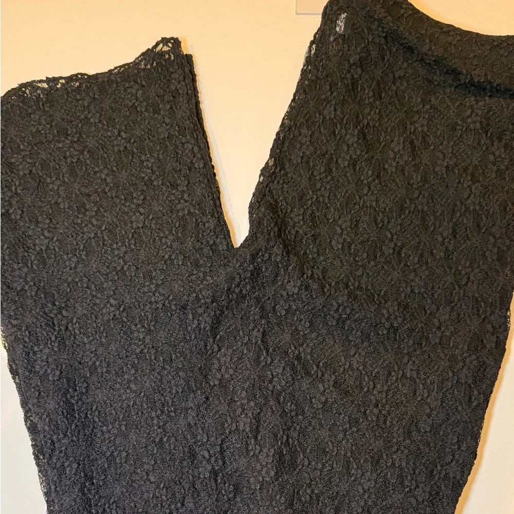 Naked Wardrobe🖤 Black Stretch Lace straight leg pants | small | NWT - Picture 10 of 15